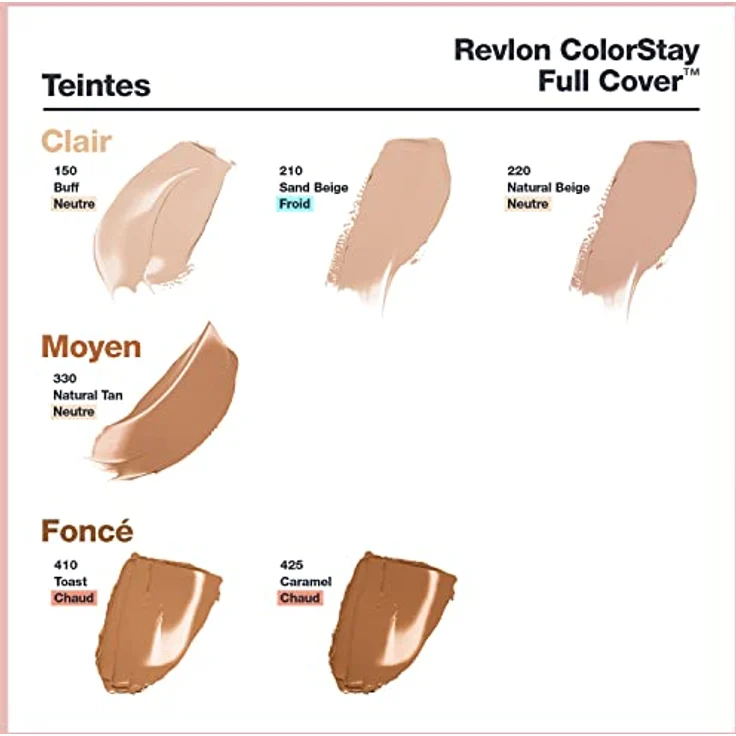 Revlon ColorStay Full Cover Longwear Matte Foundation, hitze- und schweißbeständig, leichtes Gesichts-Make-up, Farbton Toast (410), 30 ml – Bild 4