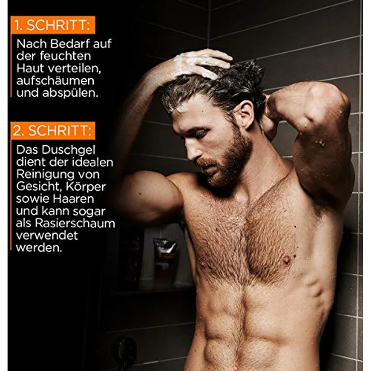 L'Oréal Men Expert Hydra Energy Taurin Duschgel Minz-Extrakt belebt und regeneriert die Haut Gesicht Körper und Haare sanft ohne auszutrocknen 300 ml – Bild 4