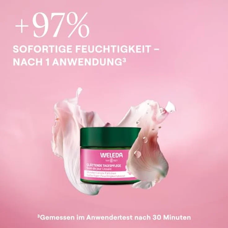 WELEDA Bio Glättende Tagespflege Wildrose & Weißer Tee - Naturkosmetik Natural Aging Gesichtscreme mit Age Protect Complex, 40ml (vegan) – Bild 3