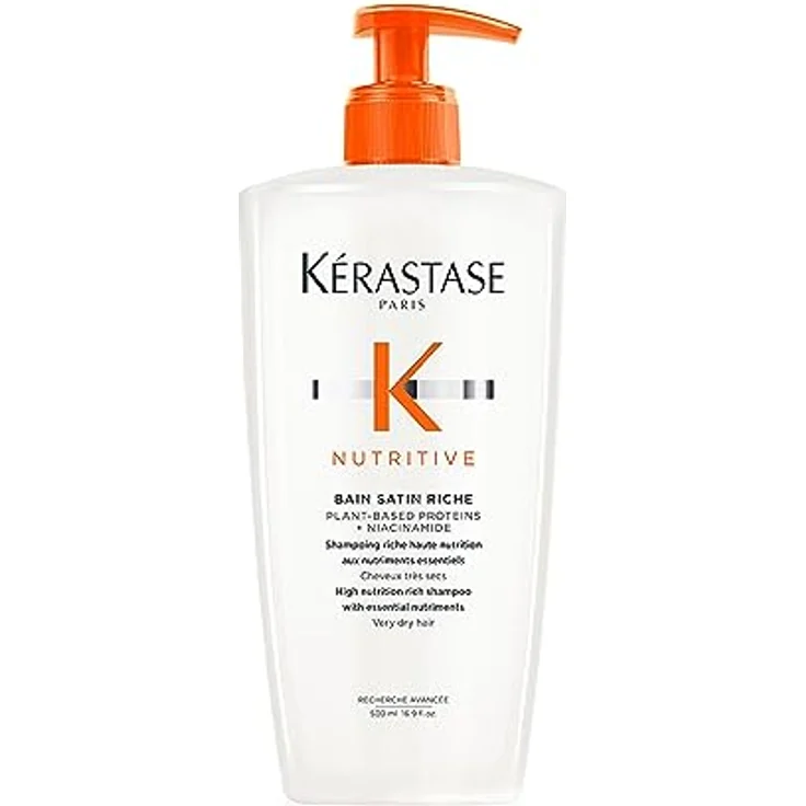 Kérastase Nutritive, Shampoo für sehr trockenes Haar, Feuchtigkeitsspendendes und revitalisierendes Haarbad, Ohne Parabene, Bain Satin Riche High Nutrition Rich Shampoo, 500 ml – Bild 1