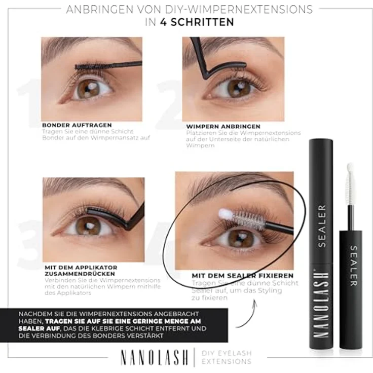 Nanolash DIY Sealer, transparentes Fixiergel zur Wimpernverlängerung, 5 ml für einfache Anwendung mit Büschelwimpern – Bild 3