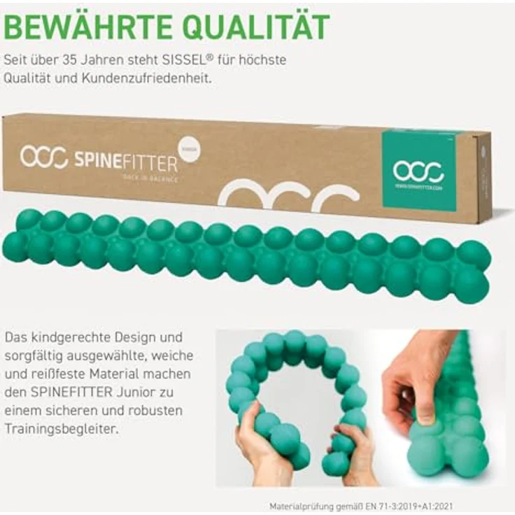 SISSEL® SPINEFITTER® Junior Ocean, Rückendehner für Kinder & Jugendliche, ergonomisches Rückenstrecker Gerät mit 16 Kugelpaare für Haltungskorrektur und Therapie – Bild 3