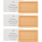 bedrop Propolis Seife, Naturseife, Akne Seife unreine Haut Schuppenflechte Neurodermitis, feste Handseife Körperseife mit Honig, Sheabutter, Kokosöl, Olivenöl, 3x 100g