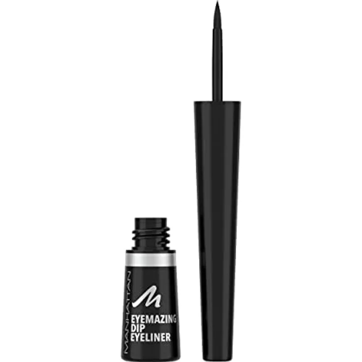 Manhattan Eyemazing Dip Eyeliner Fb. 001 Black, hochpigmentierter, wischfester Eyeliner mit matt-schwarzem Finish, 7ml