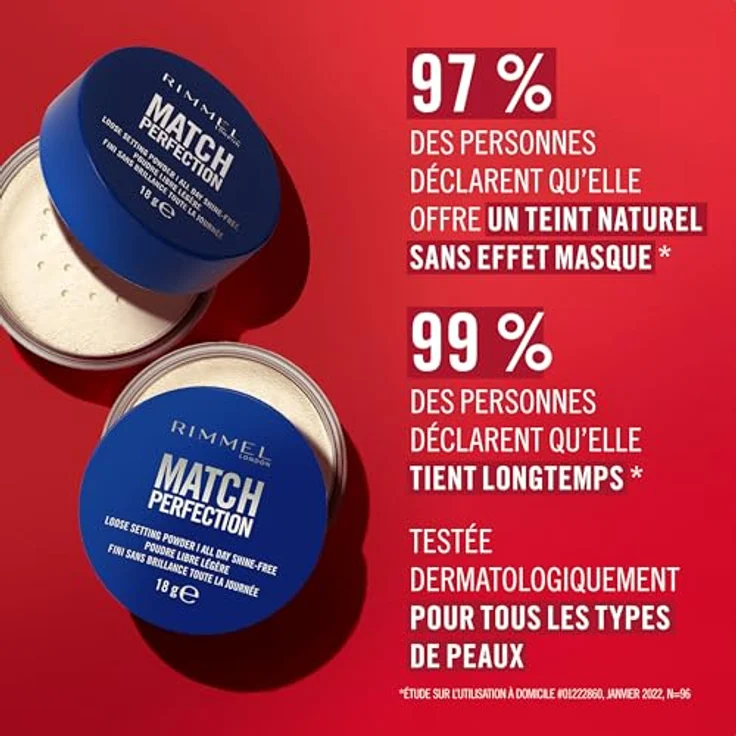Rimmel Match Perfection Mineralpuder 18 g, langanhaltendes Fixierpuder mit mattem Finish und Weichzeichnungseffekt – Bild 8
