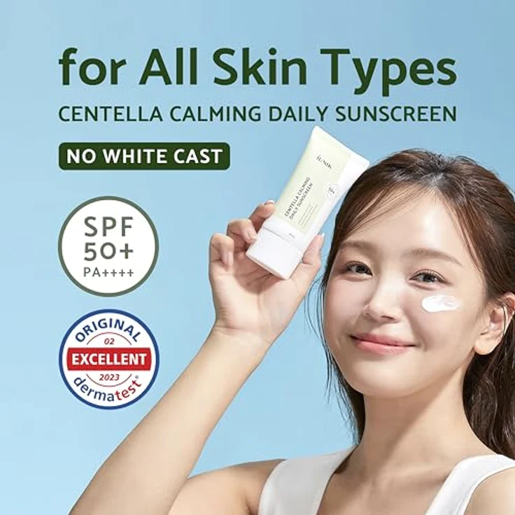 iUNIK IUNIK Centella beruhigende vegane Feuchtigkeitscreme LSF 50+ PA++++, 60 ml, mattes Finish, geruchslos – Bild 2