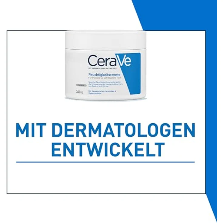 CeraVe creme hydratant 340 ml mit feuchtigkeitsspendender Wirkung für trockene Haut – Bild 4