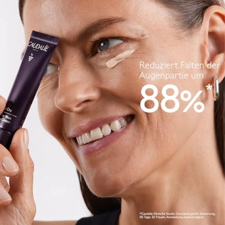Caudalie Premier Cru Augencreme, 15 ml - Hochwertige Augenpflege mit Massage-Applikator, Dunkelviolett – Bild 3