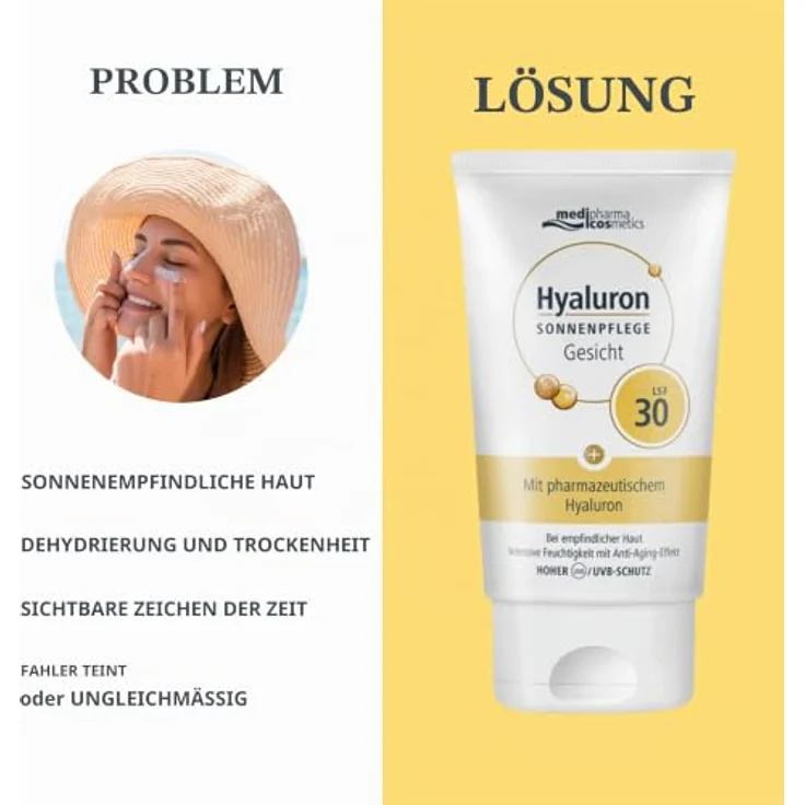 Dr. Theiss HYALURON SONNENPFLEGE Gesicht Creme LSF 30, 50 ml mit intensivem Feuchtigkeitskick – Bild 2