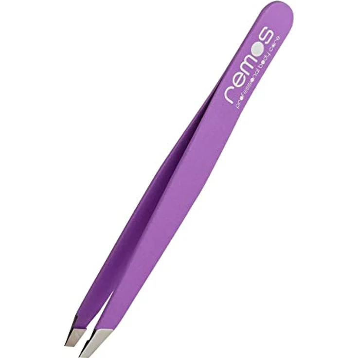 remos professional body care REMOS Profi Pinzette, Augenbrauenpinzette mit extra feinen Spitzen aus rostfreiem Edelstahl, violett – Bild 1