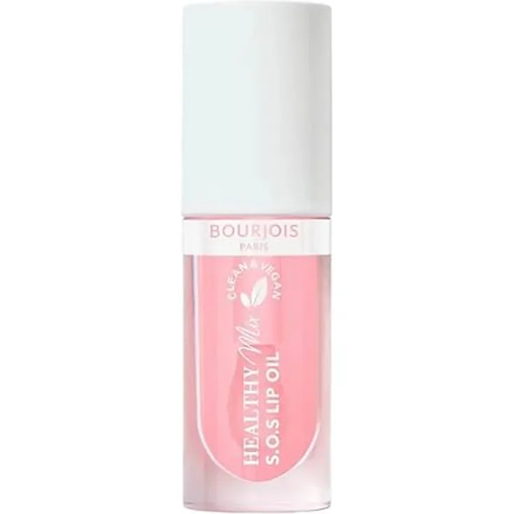 Bourjois Healthy Mix Clean S.O.S Lip Oil, feuchtigkeitsspendendes Lippenöl mit veganer Formel, 01 Douceur de Rose, 4,5 ml