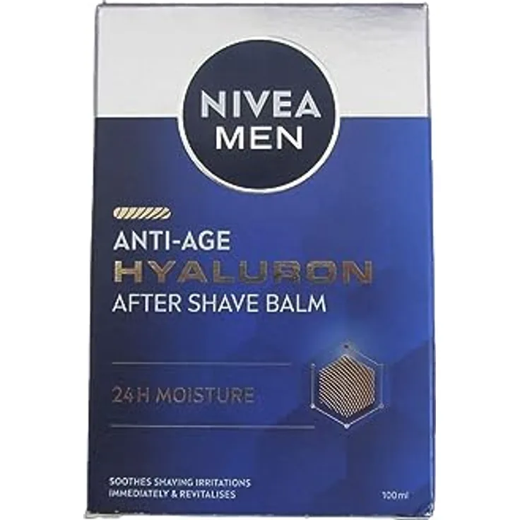 NIVEA MEN Hyaluron Bálsamo After Shave Antiedad con Ácido Hialurónico (1 x 100 ml), bálsamo hidratante para calmar la piel tras el afeitado, bálsamo facial refrescante