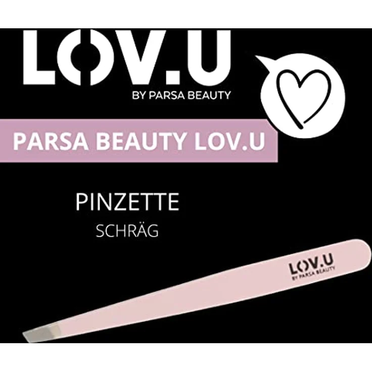 PARSA Beauty LOV.U Profi-Pinzette, Rosa – mit schräger Greiffläche zum präzisen Augenbrauen zupfen, aus rostfreiem Edelstahl – Bild 2