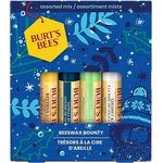 Burt's Bees Lippenbalsam-Multipack, Geschenkset mit Bienenwachs und Vitamin E, 100 % natürliche Inhaltsstoffe, 4 Geschmacksrichtungen (Bienenwachs, Vanillebohne, Gurke-Minze, Kokosnuss-Birne), 4 x 4,25 g