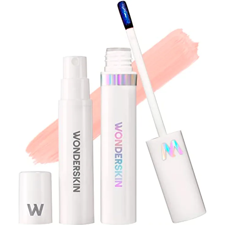 WONDERSKIN Wonder Blading Lip Stain Kit, Peel-off-Lippenstift + Aktivator, langanhaltende Farbton Adore, 4 ml