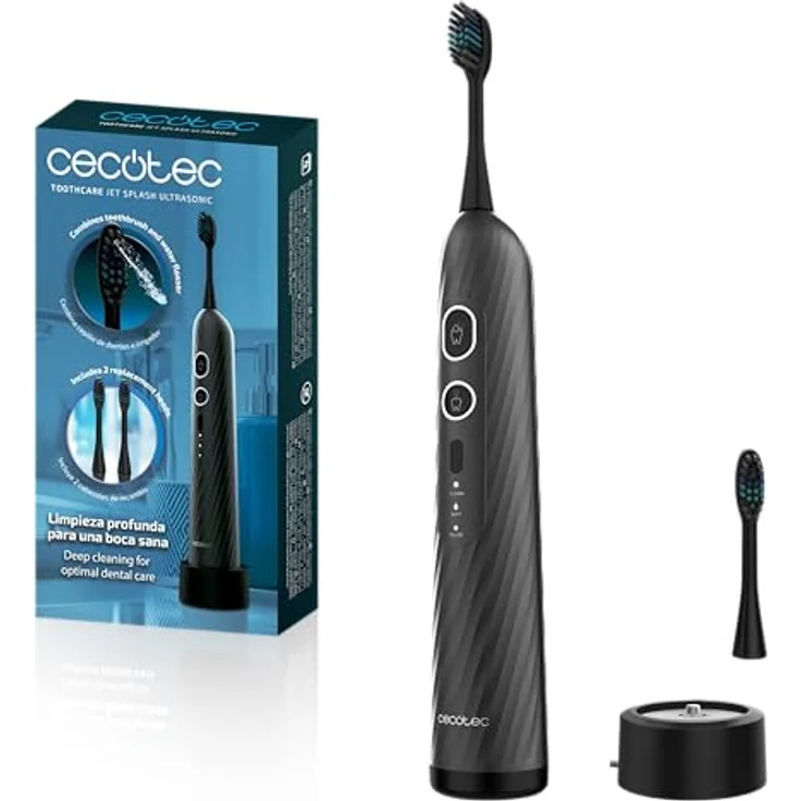 Cecotec ToothCare Jet Splash UltraSonic, 2-in-1 elektrische Zahnbürste mit Munddusche, 60 ml Tank, 120+ PSI, 3 Modi, IPX7, induktive Ladestation – Bild 1