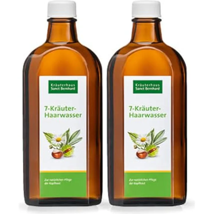 Kräuterhaus Sanct Bernhard 7-Kräuter Haarwasser mit Rosskastanien-Komplex, Antischuppenwirkstoff, 2 x 250 ml