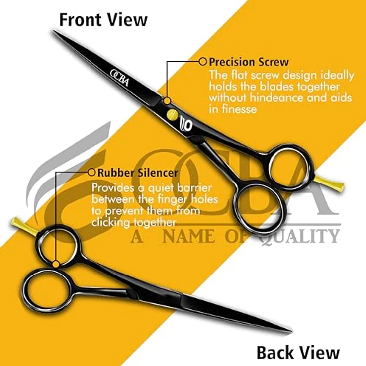 OCBA Friseurschere 6 Zoll, Edelstahl Haarschneider mit konvexen Kanten, Japanisch Schwarz, professionell und ergonomisch designet – Bild 4