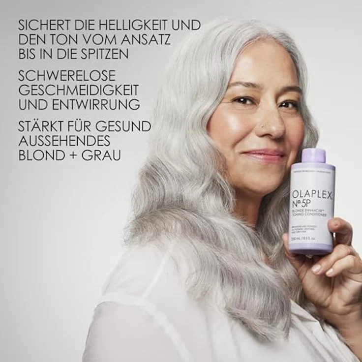 Olaplex No 5P Blonde Enhancer Purple Toning Conditioner, Repariert, Spendet Feuchtigkeit und Hellt Alle Blonden, Aufgehellten und Grauen Haare Auf, 250 ml – Bild 4