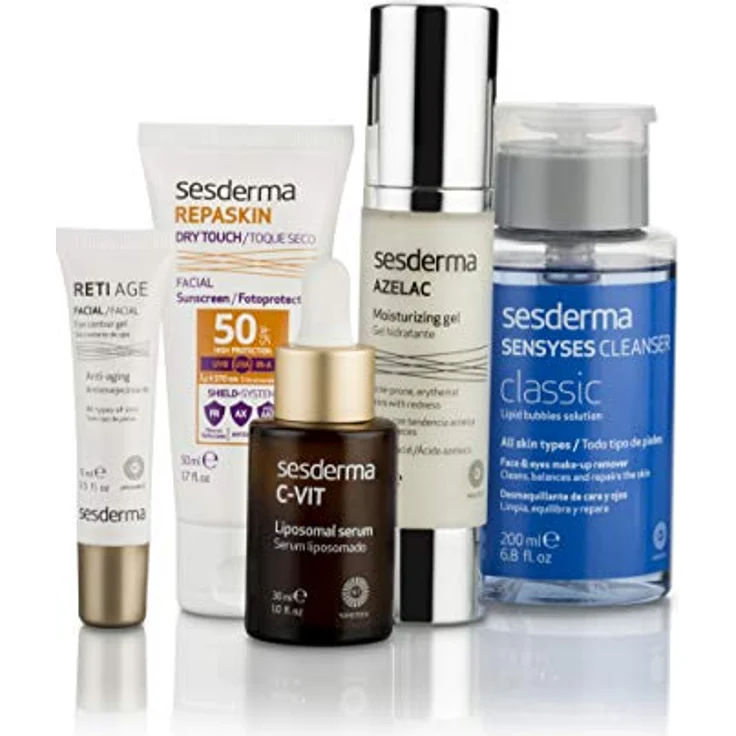 Sesderma Azelac Feuchtigkeitsgel, Tägliche Feuchtigkeitspflege für empfindliche Haut, Rosacea-Haut, Fettige Mischhaut, Rötungen, Grünes Pigment, 50ml – Bild 4