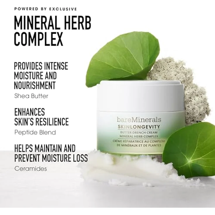 bareMinerals Butter Drench Cream, ultra-reichhaltige Feuchtigkeitscreme mit Mineral Herb Complex, 50 g – Bild 5