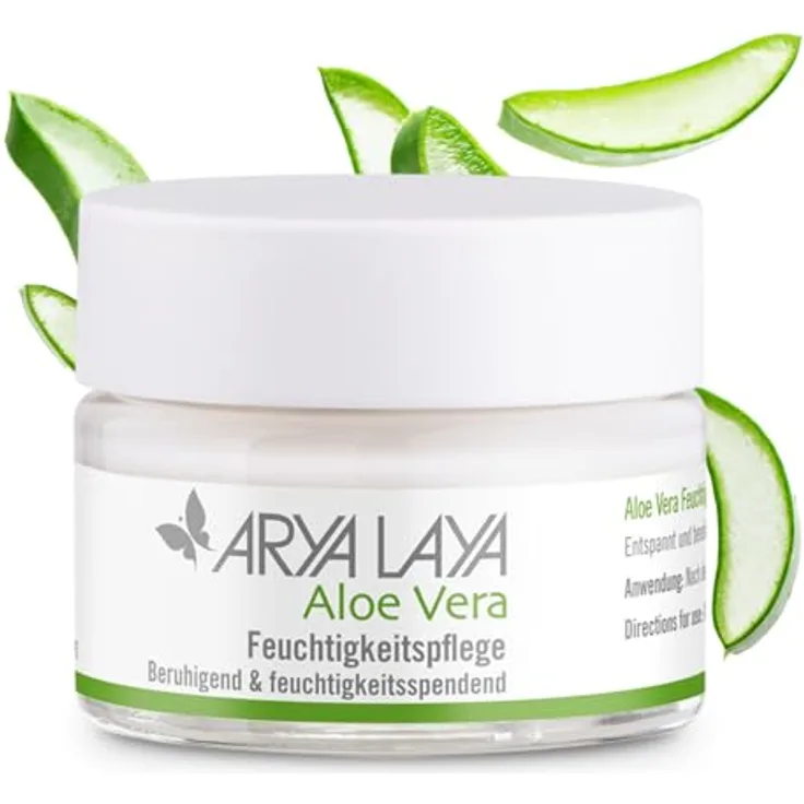 Arya Laya Aloe Vera Feuchtigkeitspflege, 50 ml: Frischer, jugendlicher Teint für beanspruchte, feuchtigkeitsarme Haut, beruhigend, entspannend & ausgleichend, ideal nach Sonnenbad, vegan
