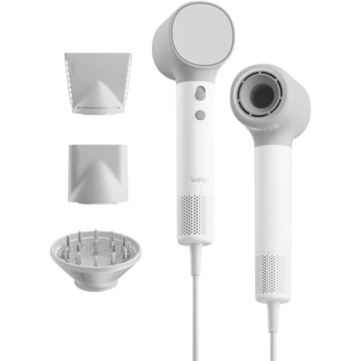 LAIFEN NEO Haartrockner, Weiß, 1500 Watt mit LED-Lichtleiste und abnehmbaren Filter