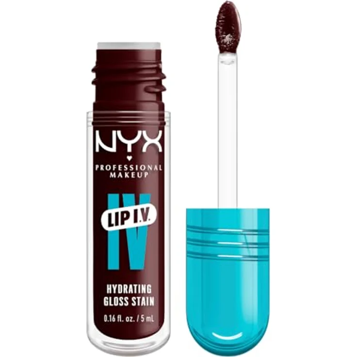 NYX Professional Makeup Lip IV, langlebiger Lipgloss mit feuchtigkeitsspendender Wirkung, Farbton 15 WATER BOUT WNE, 5 ml – Bild 1