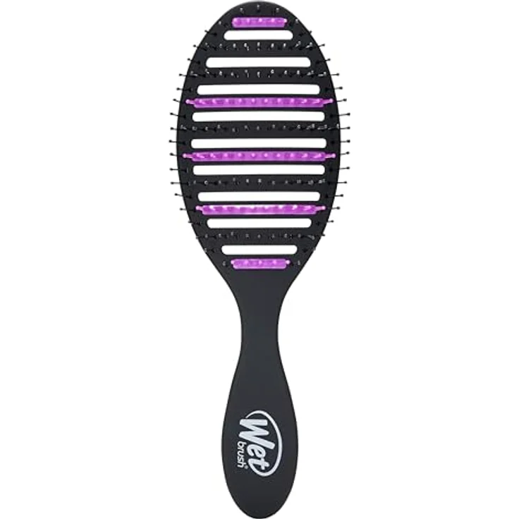 Wet Brush Speed Dry Charcoal Infused Bürste, Flachbürste für alle Haartypen mit flexiblen Borsten zur schonenden Entwirrung und Kopfhautmassage – Bild 1