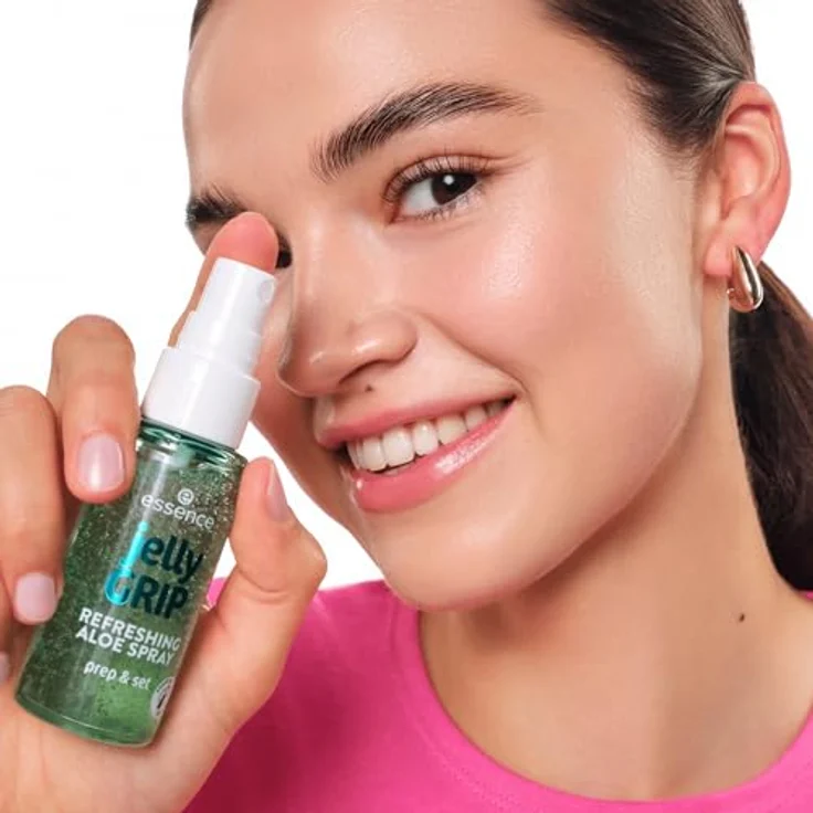 essence jelly GRIP REFRESHING ALOE SPRAY Fixing Spray, Gel-zu-Mist-Formel für Feuchtigkeit und strahlendes Finish – Bild 3
