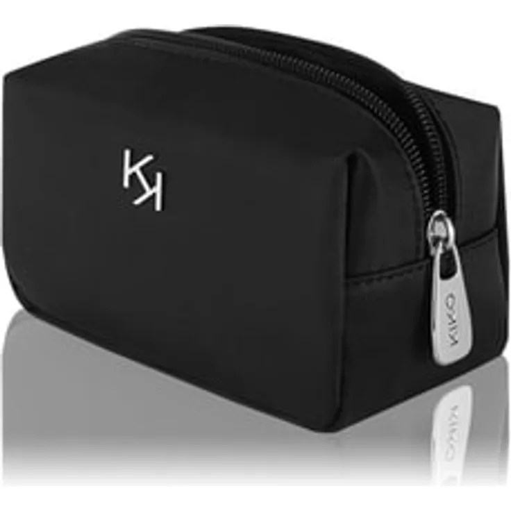 KIKO Milano Beauty Case Small, Kosmetiktasche aus waschbarem Nylon in Schwarz, kompakt und praktisch für unterwegs