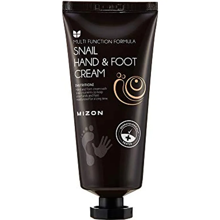 MIZON SNAIL HAND & FOOT CREAM (100ml) Feuchtigkeitsspendende Anti-Aging Creme mit Schneckenextrakt, reichhaltige Textur