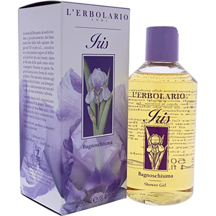 L'Erbolario Iris Bade und Duschgel, 1er Pack (1 x 250 ml) - Vegane Naturkosmetik, OHNE Parabene, Made in Italy – Bild 3