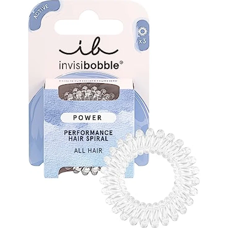 invisibobble Power Haargummis Crystal Clear I 3x transparente Haargummis Dickes Haar I extra starker Halt I das Original, designed im Herzen Münchens – Bild 1