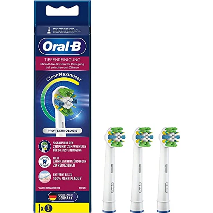 Oral-B Tiefenreinigung mit CleanMaximiser 3er Aufsteckbürste, weiß – Bild 2