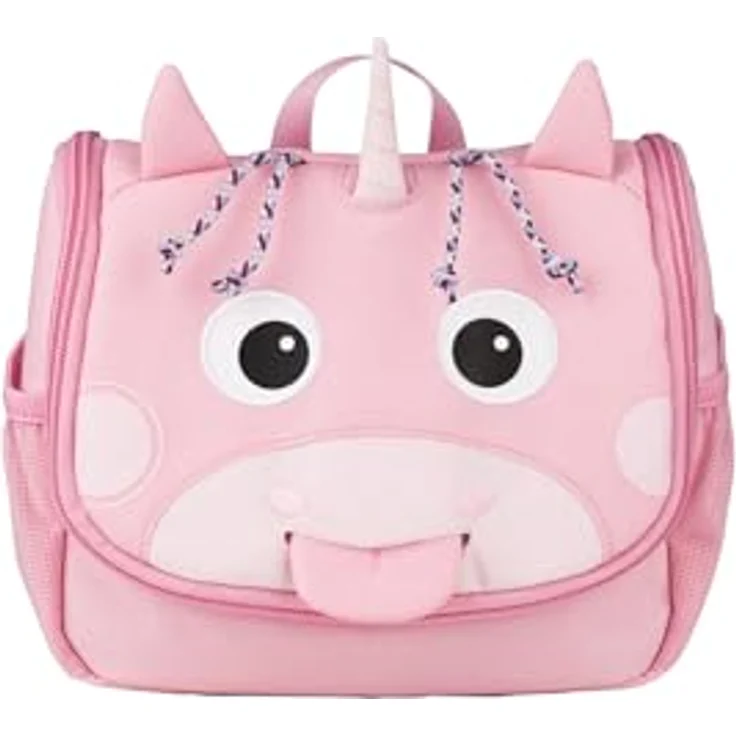 Affenzahn Necessaire Toilettentasche, Pink, 2 l mit gestickten Details, kleinem Haken und recyceltem Material – Bild 1