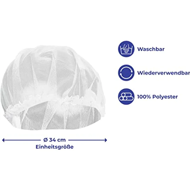Maximex Haarnetz 2er Set - 2er Set, Polyethylen, 23 x 20 cm, Weiß – Bild 3