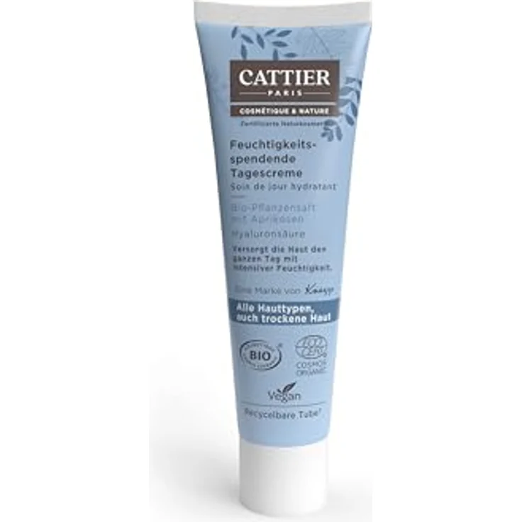 Cattier Feuchtigkeits-Tagescreme 30 ml, Tagescreme mit Bio-Aprikosen-Extrakt, Bio-Aloe Vera und natürlichem Hyaluron – Bild 2