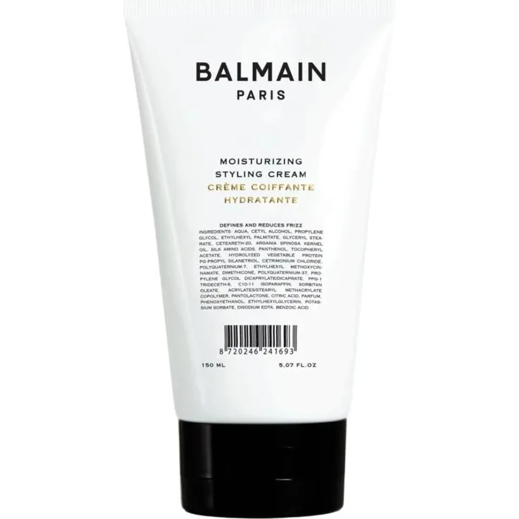Balmain feuchtigkeitsspendende Stylingcreme 150 ml, leichte Creme mit Argan Elixier, bändigt Frizz und verleiht Glanz und Halt
