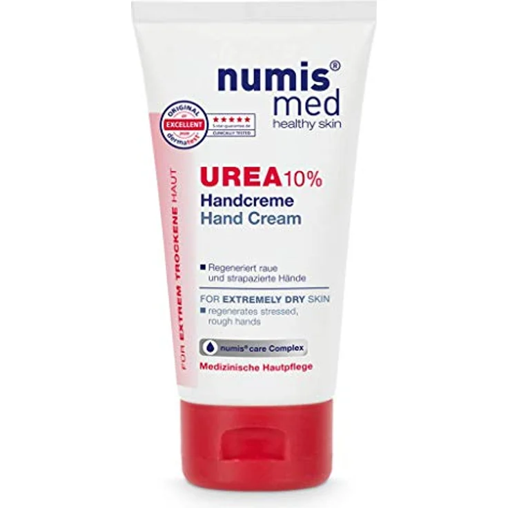 numis med Handcreme mit 10% Urea - Hautberuhigende Hand Creme für sehr trockene & strapazierte Hände - vegane Hautpflege ohne Silikone, Parabene & Mineralöl (1x 75 ml) – Bild 1