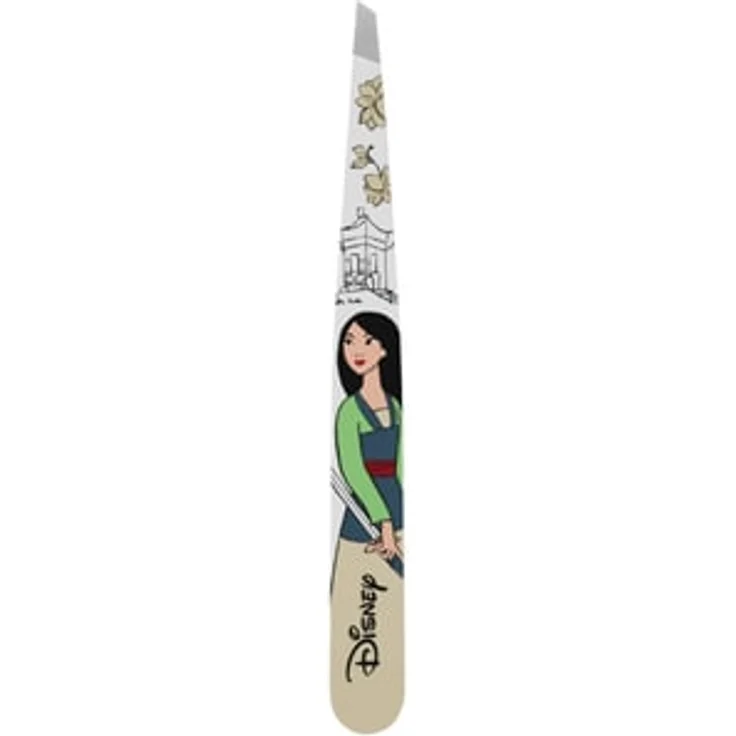 Tweezerman Disney's Mulan Slant Tweezer, präzise Schräge Pinzette für formschöne Brauen, handgefeilte Spitze