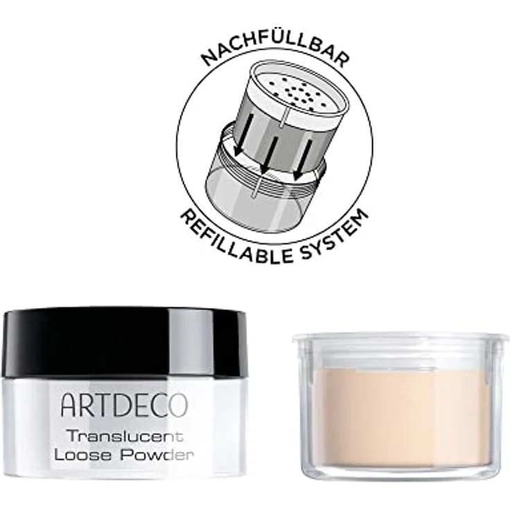 ARTDECO Translucent Loose Powder - loser Fixierpuder mit seidig-mattem Finish für ein langanhaltendes Make-up - 1 x 8 g – Bild 3