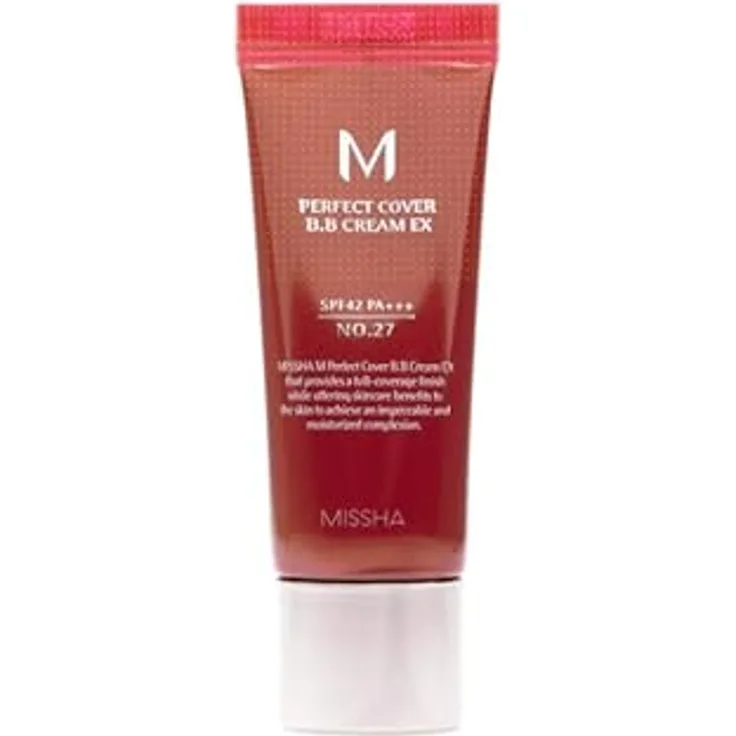 MISSHA M Perfect Cover BB Cream EX, 20 ml, Farbton Nr. 27, perfekte Abdeckung, Sonnenschutz LSF 42 PA+++, feuchtigkeitsspendende Formel für strahlende Haut