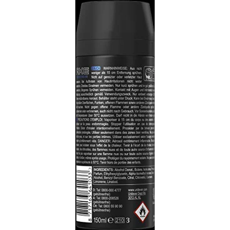 Axe Anarchy Bodyspray & Deospray Herren 3er Pack ohne Aluminiumsalze 48h unwiderstehliche Frische (3 x 150 ml) – Bild 2