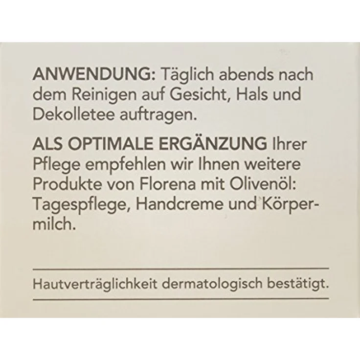 Florena Nachtpflege Mit Olivenöl Feuchtigkeit Für Trockene Haut 50 ml – Bild 5