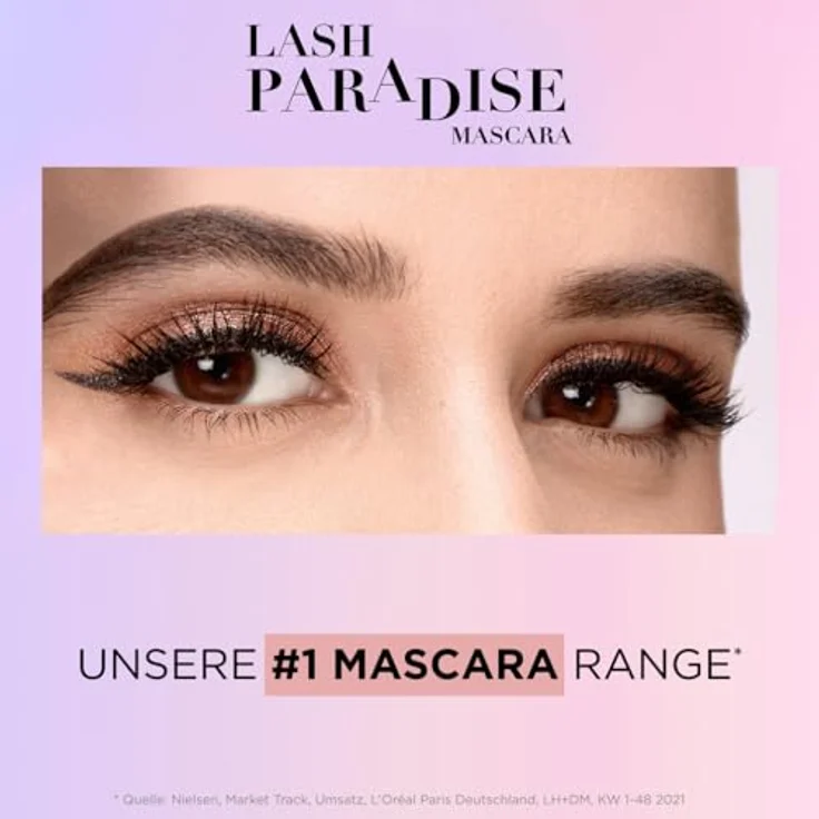 L'Oréal Paris Lash Paradise Mascara, Doppelpack für Länge und Volumen, schwarze Wimperntusche, 2 x 6 ml – Bild 3