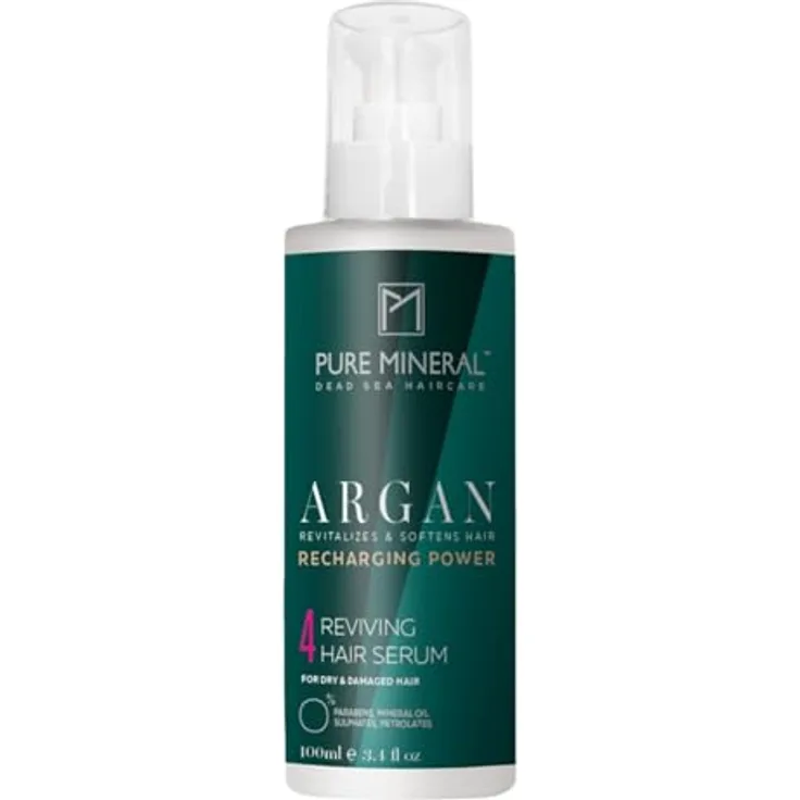 M PURE MINERAL DEAD SEA COSMETICS Pure Mineral Arganöl Haarserum, glättend und schützend, angereichert mit Vitamin E, ohne Sulfate und Parabene, 100ml