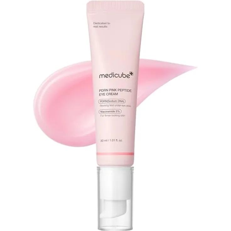 medicube Salmon DNA PDRN Pink Peptide Eye Serum, Augenpflege mit 99% reinem Retinol und Niacinamid für feine Linien und unebenen Hautton, 30 ml