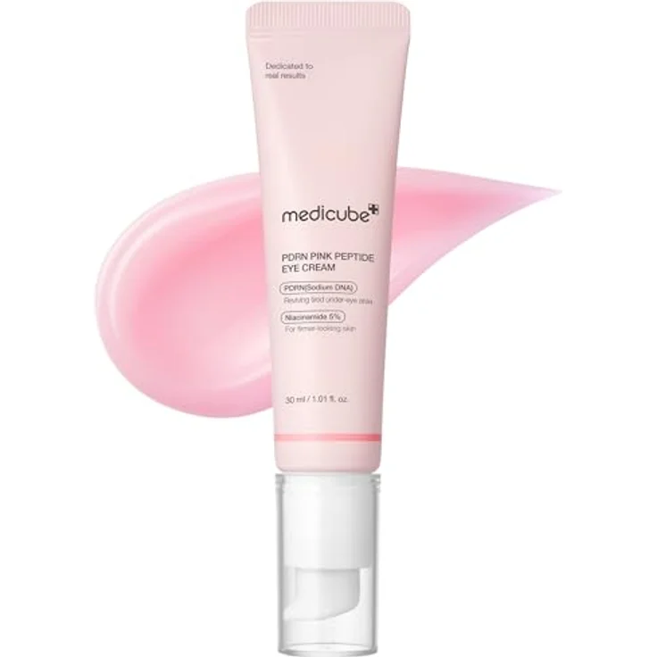 medicube Salmon DNA PDRN Pink Peptide Eye Serum, Augenpflege mit 99% reinem Retinol und Niacinamid für feine Linien und unebenen Hautton, 30 ml – Bild 1
