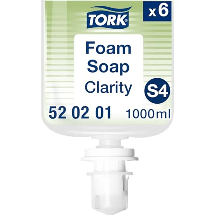 Tork Handschaumseife S4, transparente Flüssigseife, 1000 ml, parfümfrei, 99 % natürliche Inhaltsstoffe